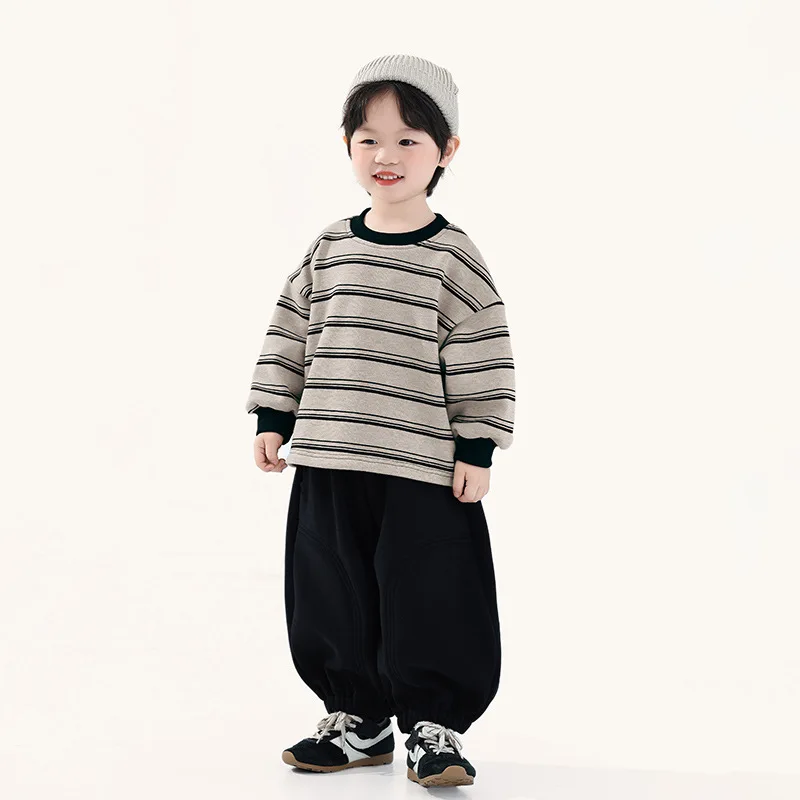 

UNITIM, зима 2024, детская толстовка с капюшоном для детей от 1 до 8 лет, толстый теплый свитшот с буквенным принтом для девочек, корейская версия, свободные детские флисовые топы, пуловер