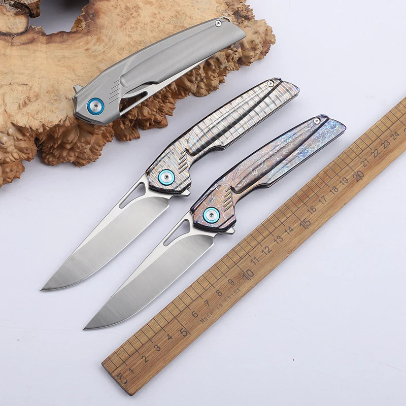 

D2 Steel Folding Knife with Titanium Alloy Handle for Outdoor Survival Camping Hiking Portable Climbing Tool