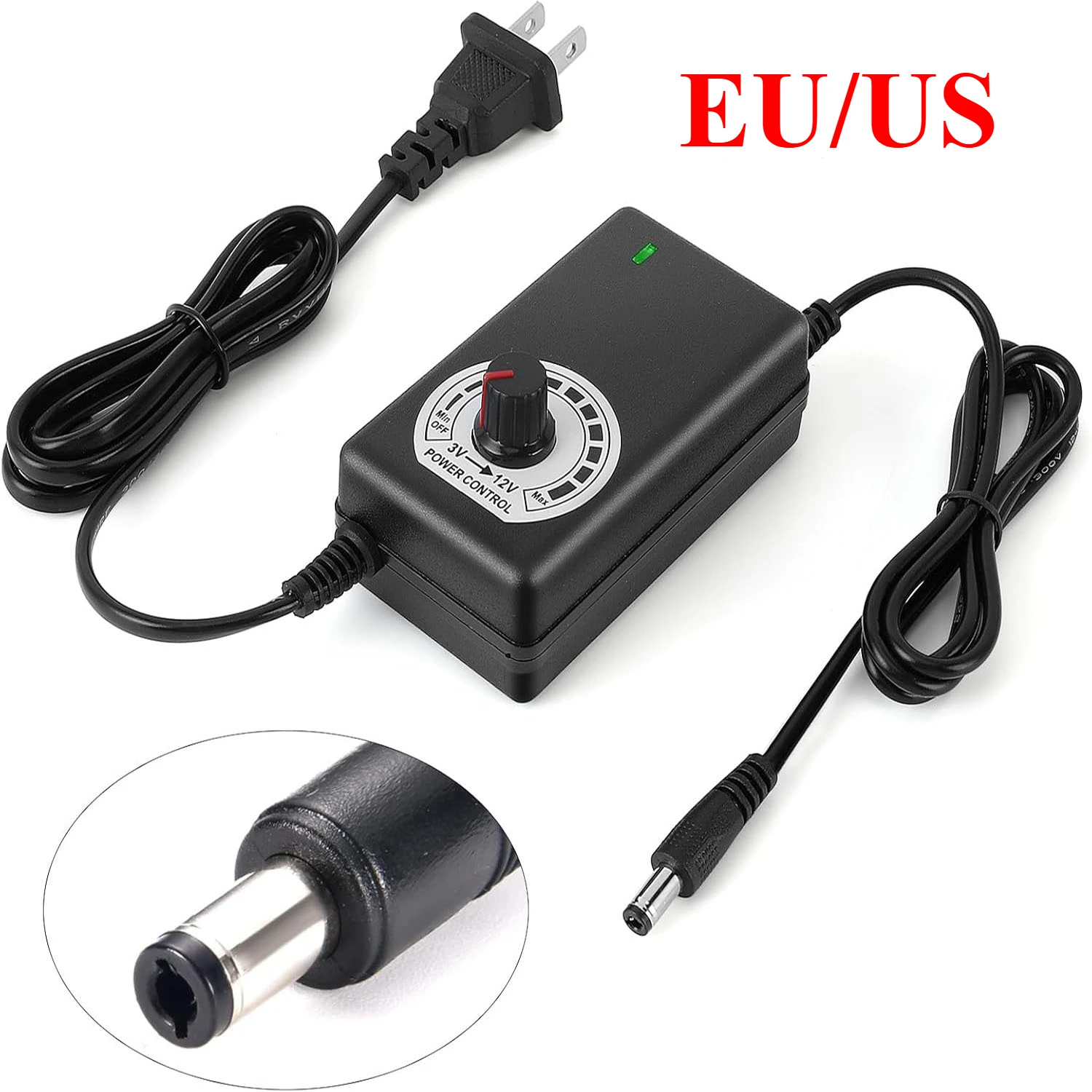 3V~12V 2A 24W Power Supply Adjustable DC 3V 4.5V 5V 6V 7.5V 8V 9V 10V 12V 2A 24W Variable Universal Adapter Power Supply Charger