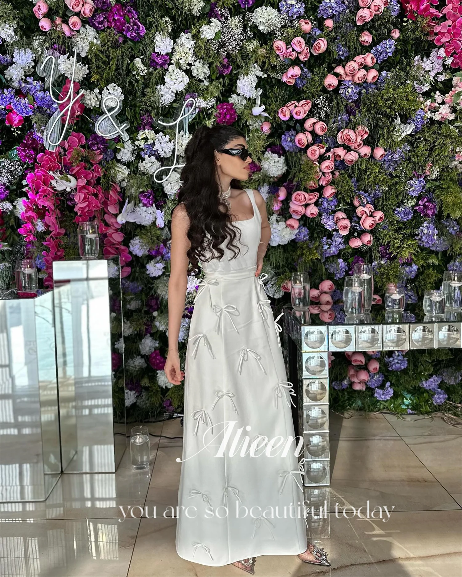 Aileen فساتين سهرة Dresses Gala Luxurious Evening Dresses 2025 Woman Vestidos De Festa Satin Square Leader Customized Grace Prom