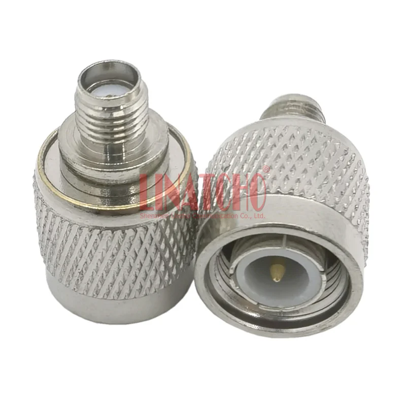 Straight Brass TNC Male to SMA Female Straight Adaptor Connector