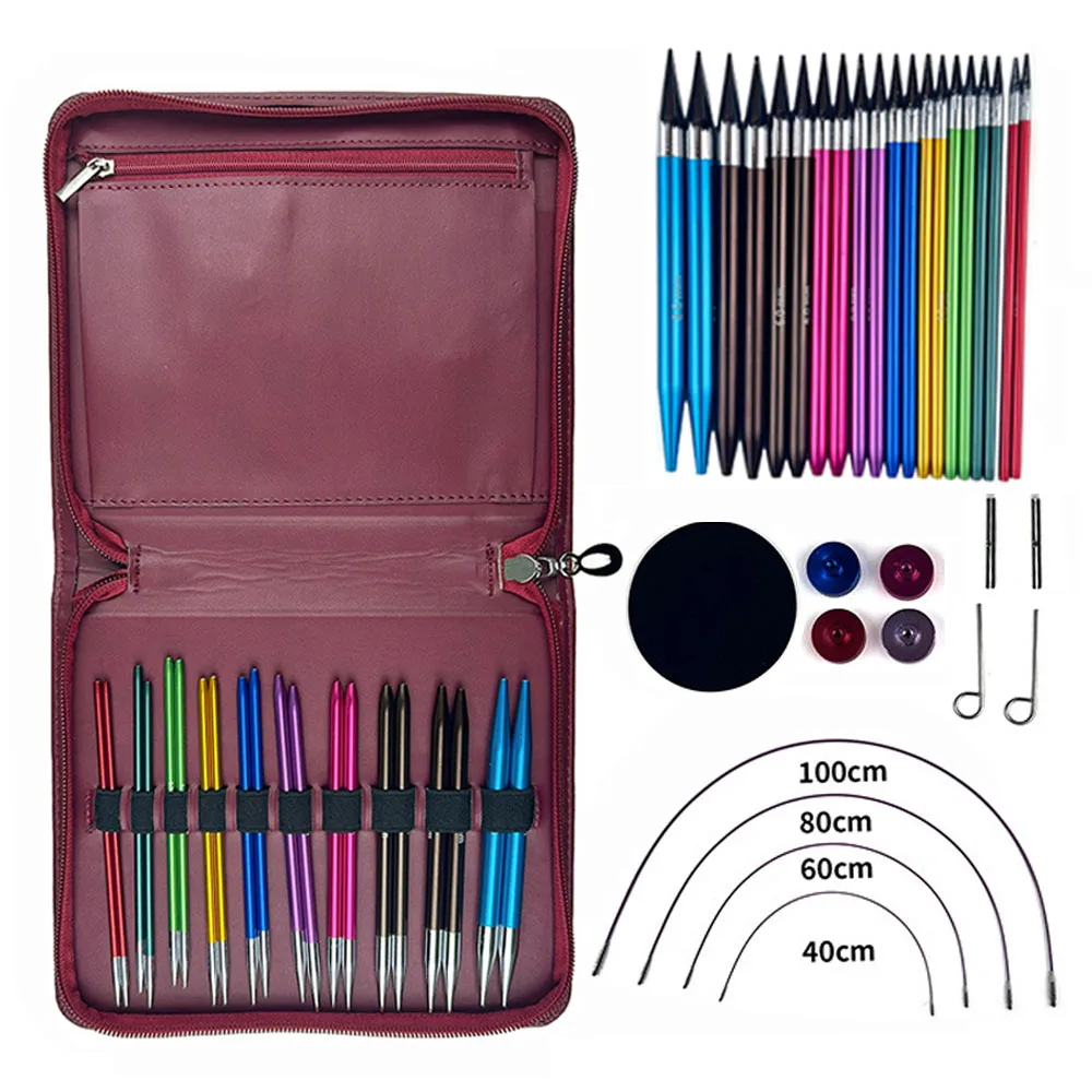 

Interchangeable Knitting Needles Crochet Hook Aluminum Circular Knitting Needles Set Weaving Yarn Knitting Craft Sewing Tools