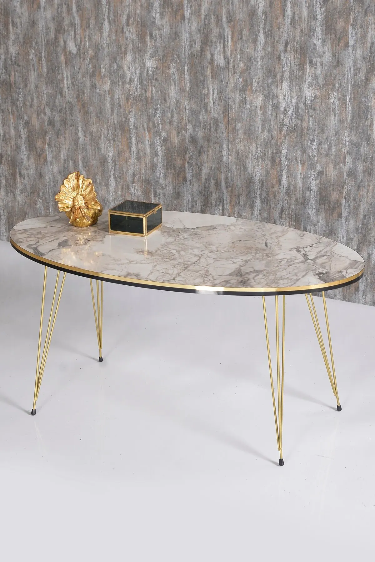 Modern Center Table Nordic Gold Metal Wire Foot Also Mounted Medium Coffee Table Tea Coffee Service Desk Ellipse Living Room Living Room table