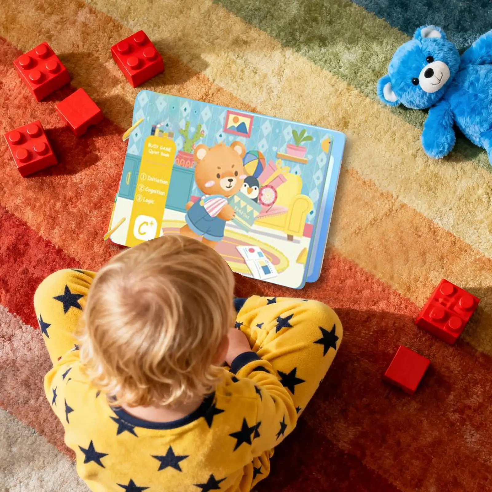 Baby Activity Book Flexible Educational Learning Toys Interactive Book For Babies For Car Airplane Restaurant Stroller High