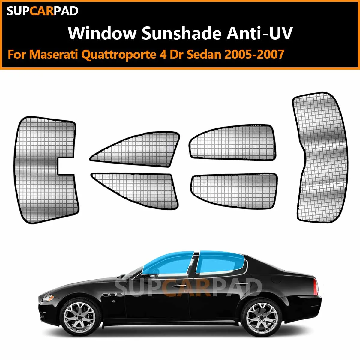 

For Maserati Quattroporte 4 Dr Sedan 2005-2007 Custom Car Window Sunshade Anti-UV Car Sun Window Visors Sunshade Covers Accessor