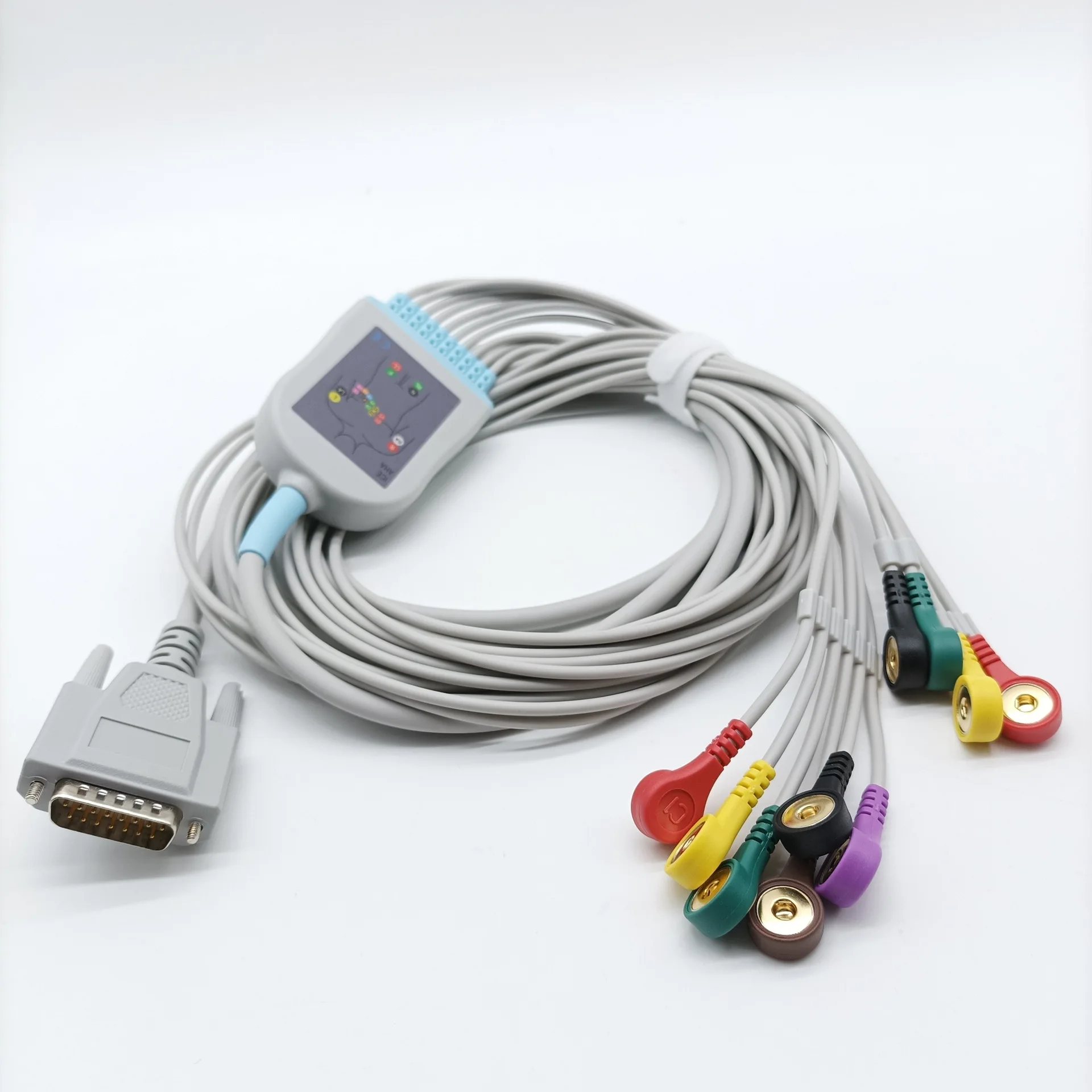 Compatible with Mindrays ECG Machine ECG Lead Wire 15 Pins 12 Leads EKG