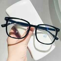 Classic Square Anti Blue Light Glasses For Men Women Transparent Lenses Computer Goggle Fashion Simple Big Frame Office Eyewear