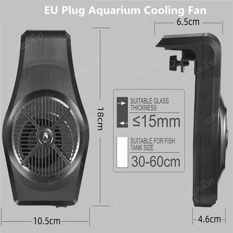 1Pcs Aquarium Fish Tank Cooling Fan System Chiller Control Reduce Water Temperature Fan Set Cooler Aquarium Cooling Fans