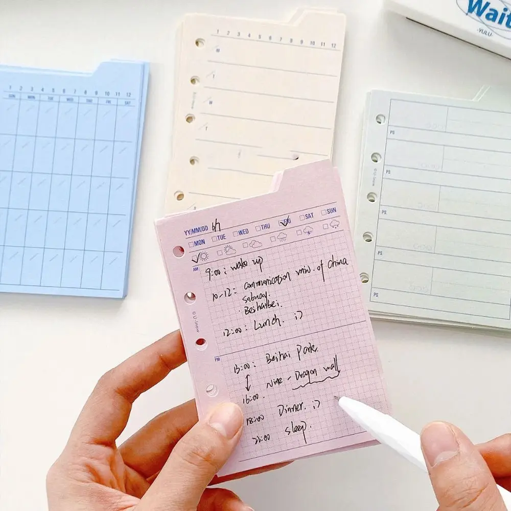 Papier de Recharge pour Carnet de Notes, Accessoire de Papeterie, avec Grille d'Index à l'Intérieur, M5, 30 Feuilles