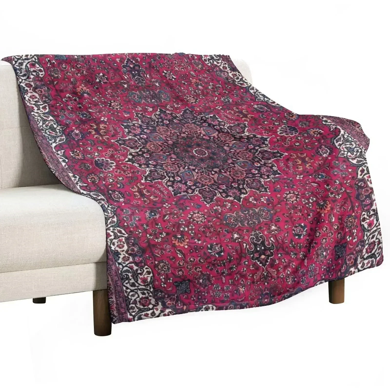 

Saber Meshed Persian Carpet Print Throw Blanket Beautifuls Decorative Beds Blankets