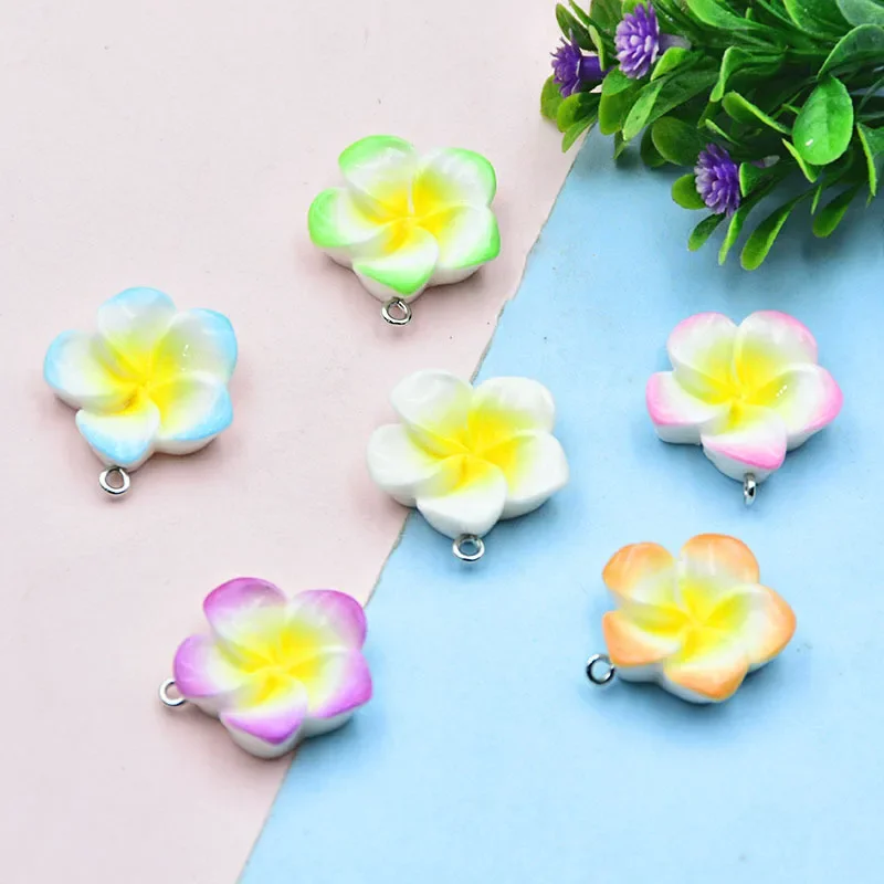 Gradient Resin Simulated Purple Orchid Egg Shaped Blossom Cherry Blossom Keychain Pendant DIY Five Petal Flower Decorative Acces