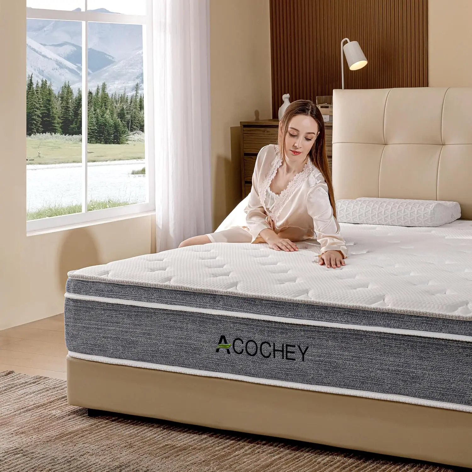 in a Box,10 Inch Full Mattresses,Gel Memory Foam Medium Firm Grey  Mattress,Quality Comfort and Adaptive Supp