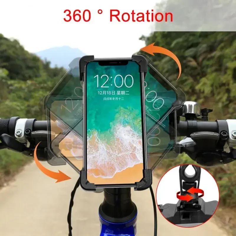 Bicycle Phone Holder Bike Accessories Motorcycle Adjustable Stand 360° Rotatable GPS Clip Cycling Mtb Accesories Bikes Sports