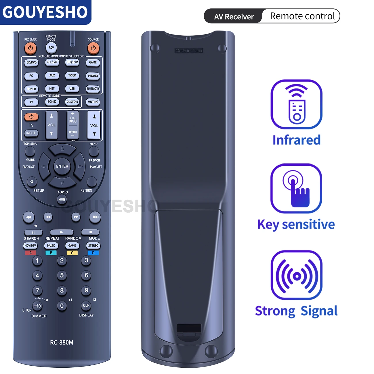 Remote Control for Onkyo RC-880M TX-NR636 HT-RC660 HT-S7700 HT-R693 TX-NR838 TX-NR737 Integra RC-881M DTR-30.6 7.2 A/V Receiver