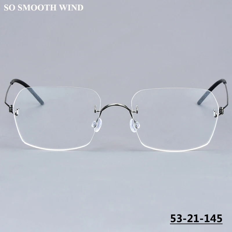 

Denmark Square Screwless Rimless Glasses Frame Ultralight Air Titanium Eyeglasses Designer Men Women Eyewear 2539 Spectacle Lots