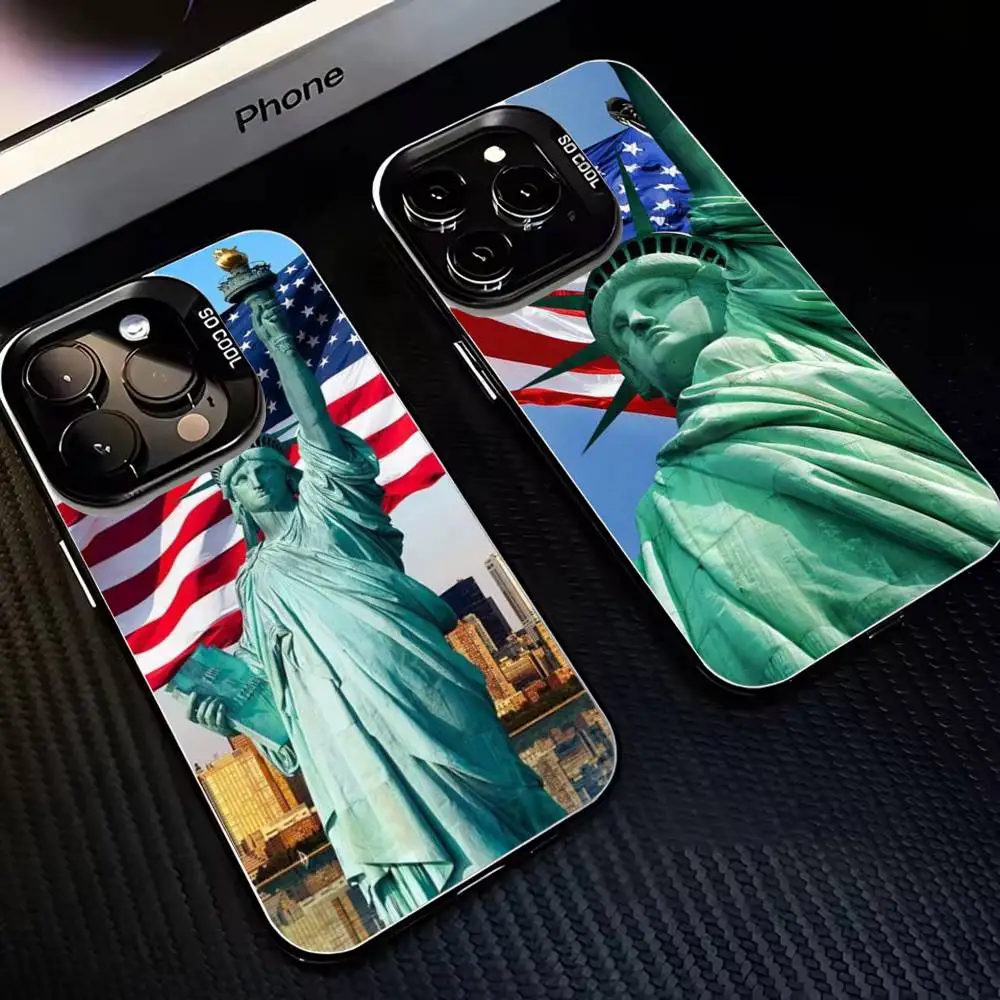 

Statue-of-Liberty-New-York Phone Case For iPhone17,16,15,14,13,12,11 Plus,Pro Max Black Matte Shockproof Cover