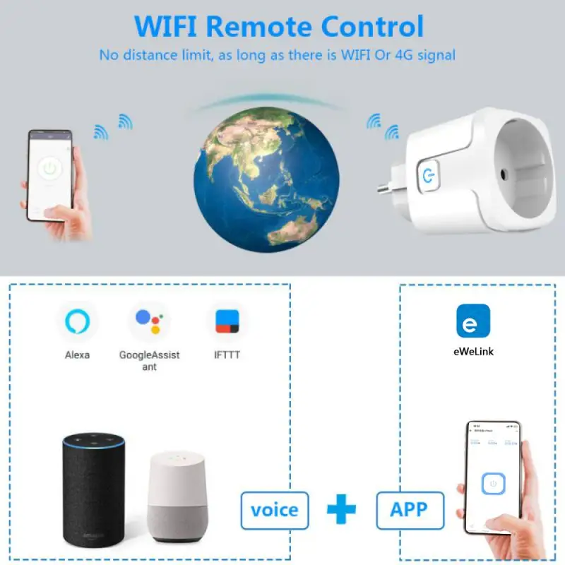 1/2pcs Smart Plug Wifi Smart Socket