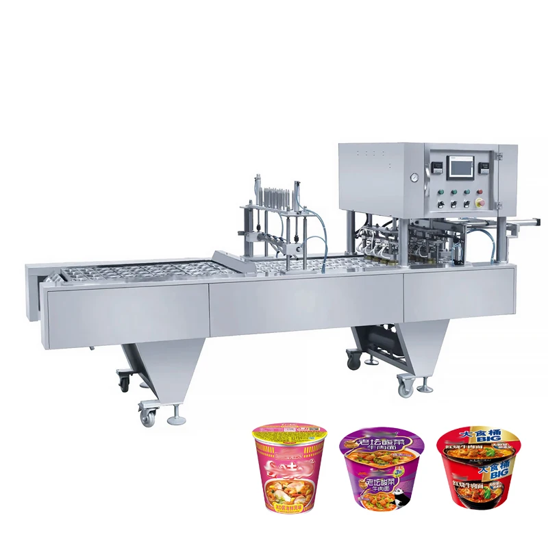 Automatic Aluminum   Sealing Machine Food Container Plastic Cup Sealer Paper Bucket for Instant Noodles Packaging Machine