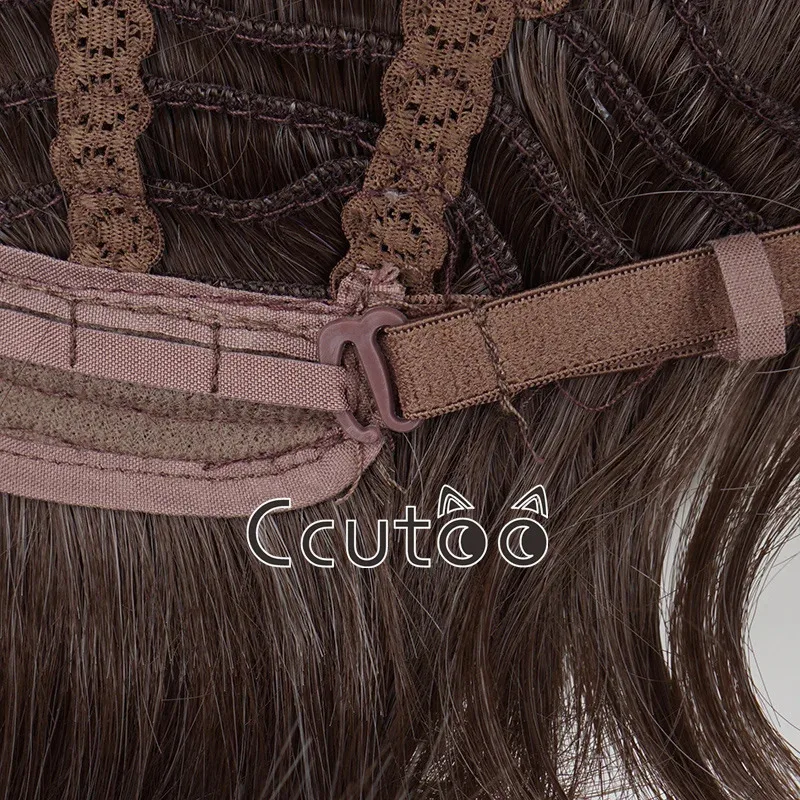 Zizi 2025 ميتال جير الصلبة: Big Boss المحمولة Ops تأثيري الباروكات قصيرة الرجال براون رمادي الشعر الاصطناعية + Eyepatch + غطاء شعر مستعار مجاني