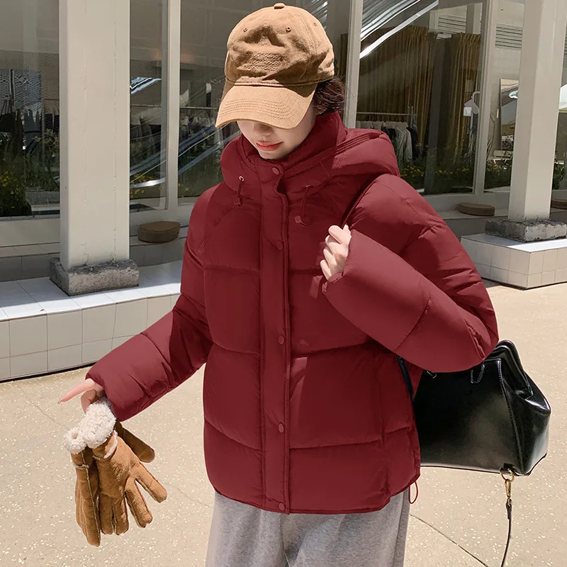 

PinkyIsBlack New Women Parkas Down Cotton Padded Jacket Warm Thick Short Winter Jacket Coat Korean Loose Hooded Female Outwear