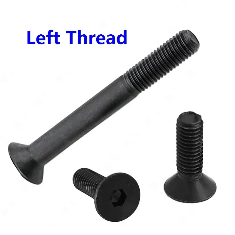 3-5Pcs Left reverse Thread M4 M5 M6 M8 M10 M12 Hex Socket Flat Head Grade 10.9 Screw DIN7991 Countersunk Alloy Steel Screws Bolt