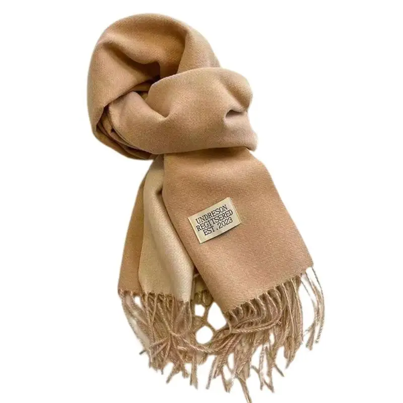 39BD Winter Scarf for Women Travel Shopping Adult Fringed Edges Scarf for Outdoor