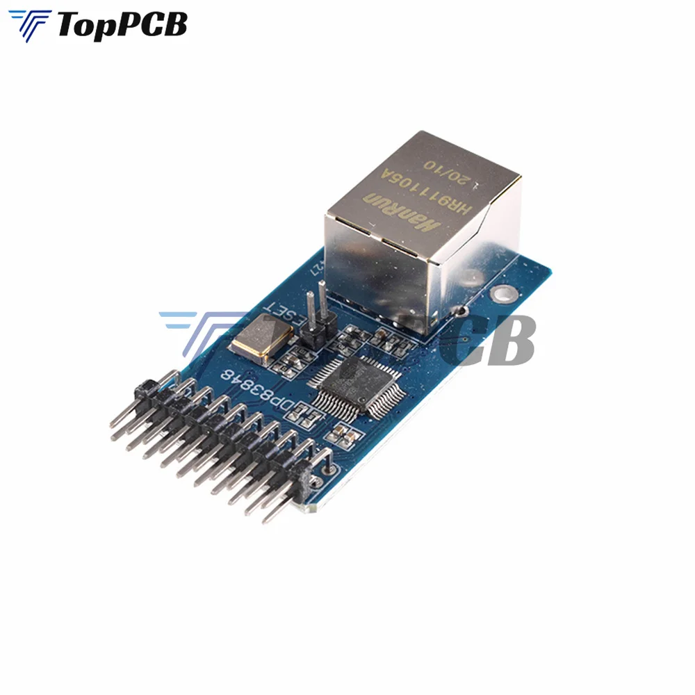 DP83848 Transceptor de capa física Ethernet Placa de interfaz de control RJ45 Módulo RJ45 de servidor WEB integrado