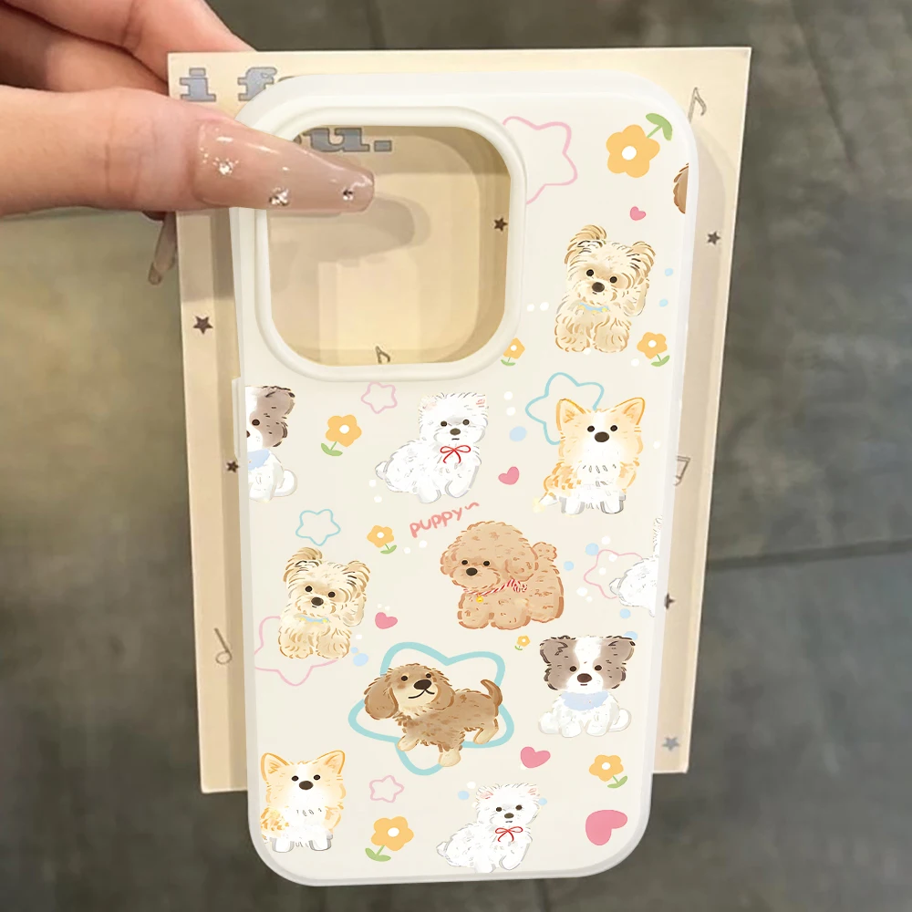 Für Xiaomi 11 Lite 5G 14T Pro 15T Pro 17 Pro Max Niedliche Welpen-Kunst-Hundehülle Stoßfeste Bonbonfarben Silikon-TPU-Schutzhülle – Detail 4