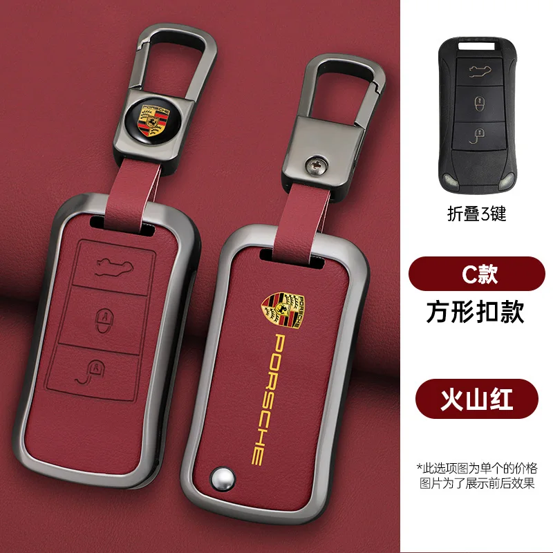 Funda protectora de aleación de Zinc para llave remota de coche, 3 botones, para Porsche Cayenne GTS Panamera Carrera GT3, accesorios para llavero