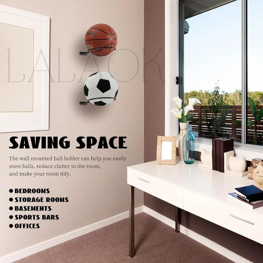 バスケットボールホルダー 壁掛け式 バスケットボール サッカーボール バレーボール フットボール ラグビー用