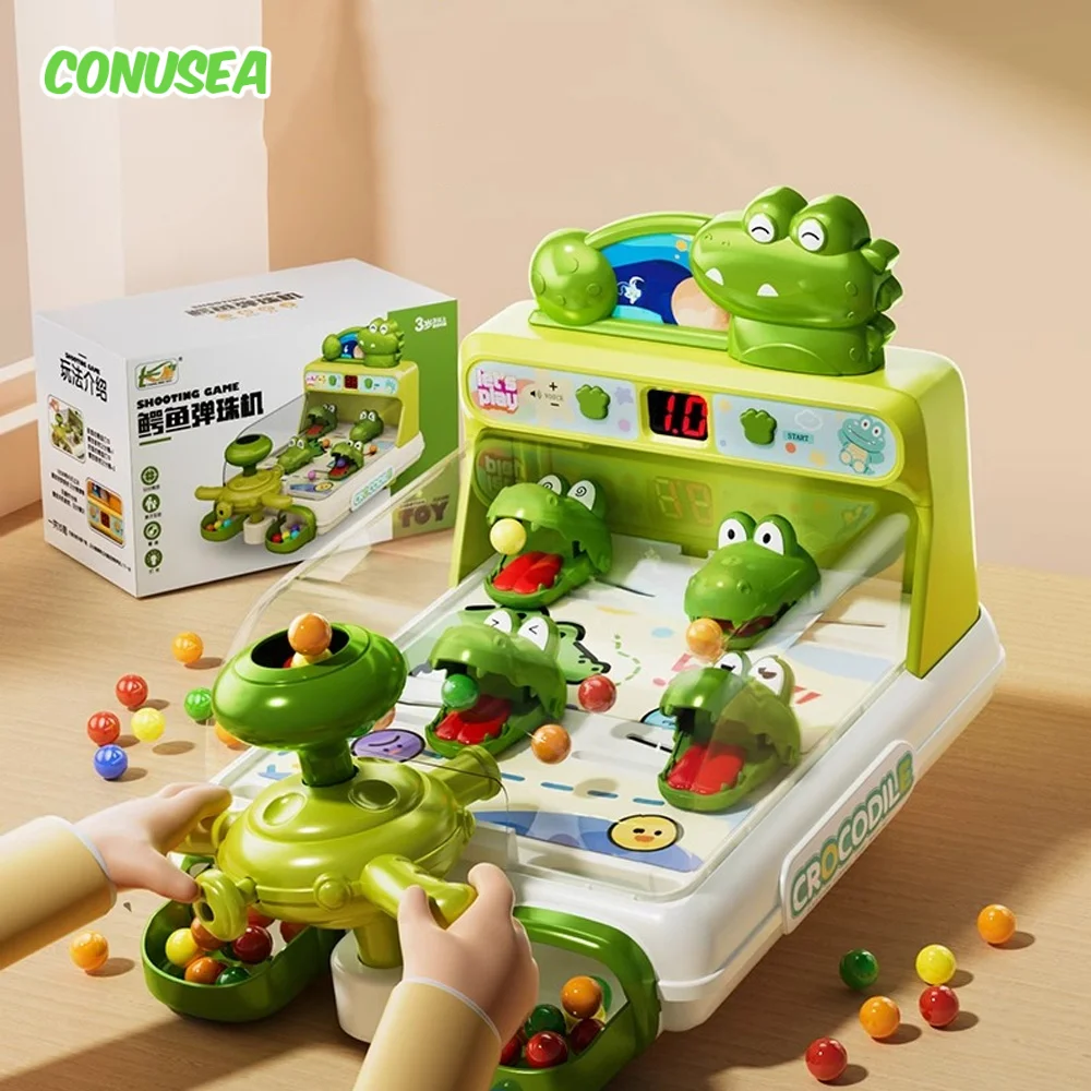 

Children Pinball Shooting Machine Party Games Electric Crocodile Table Game Children's Education Puzzle Toys for Boys Girls