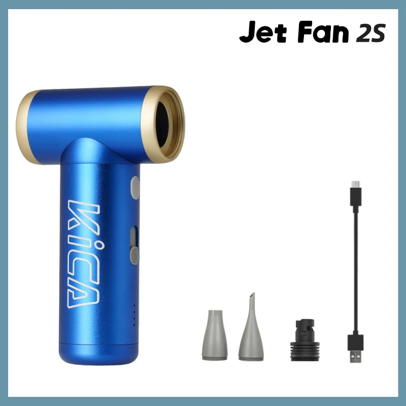 KiCA JetFan 2S Draagbare Luchtblazer 117000RPM Oplaadbare Mini Ventilator, Metalen Behuizing Extreme Modus, Kamperen Wandelen BBQ Buitengereedschap
