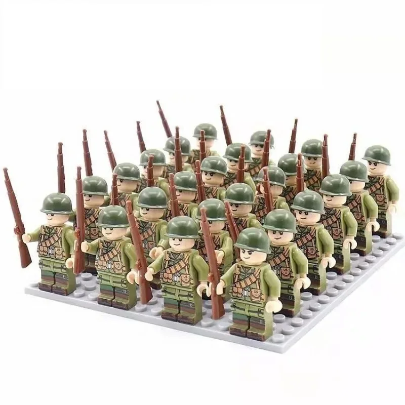 دمية الحرب العالمية الثانية دمية بشرية ألمانية بثمانية اتجاهات لبنات بناء جندي ألعاب مجمعة للأطفال