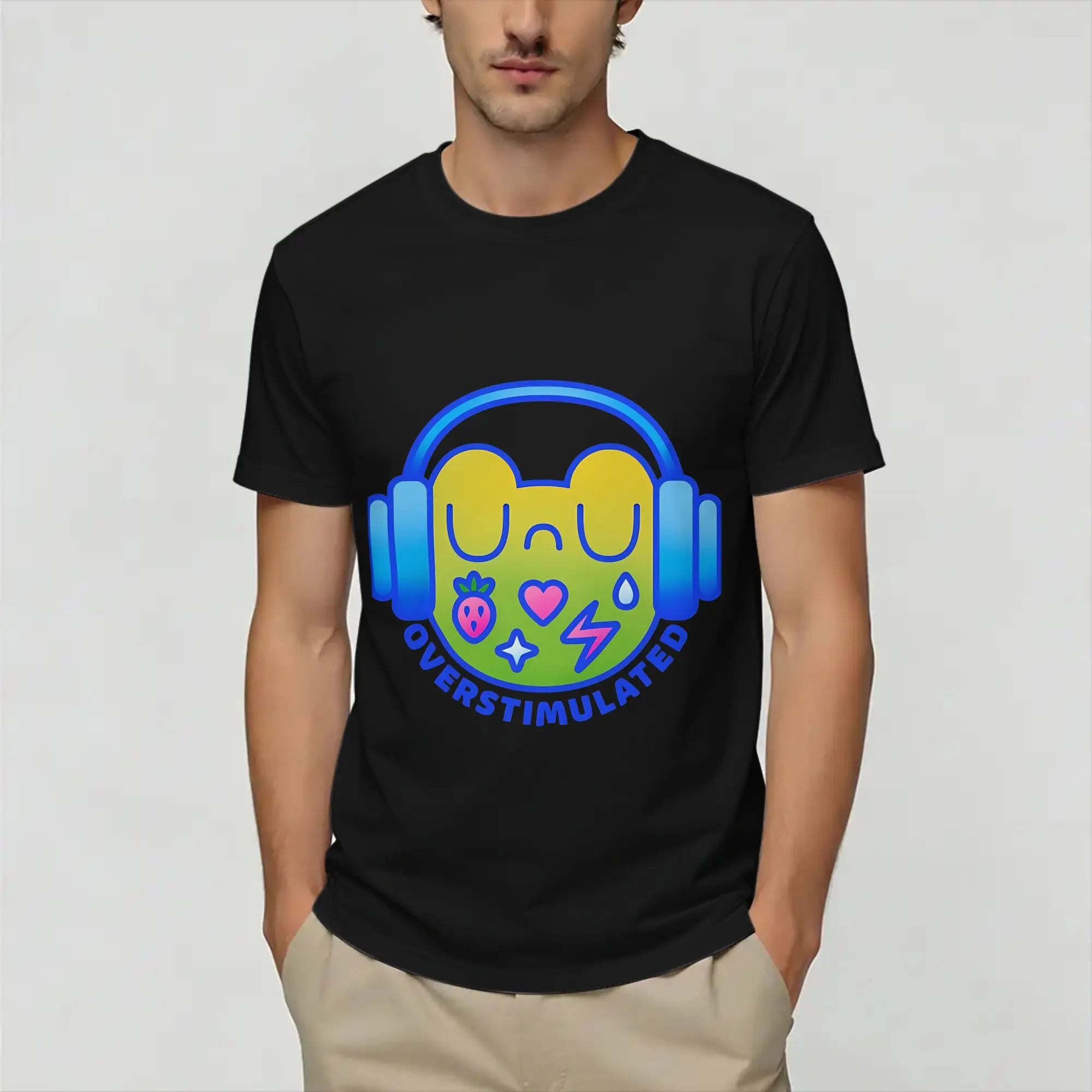 KANGEL Needy Streamer  T-Shirts Men  Vintage Cotton Tee Shirt Crewneck Short Sleeve T Shirts Plus Size Clothes