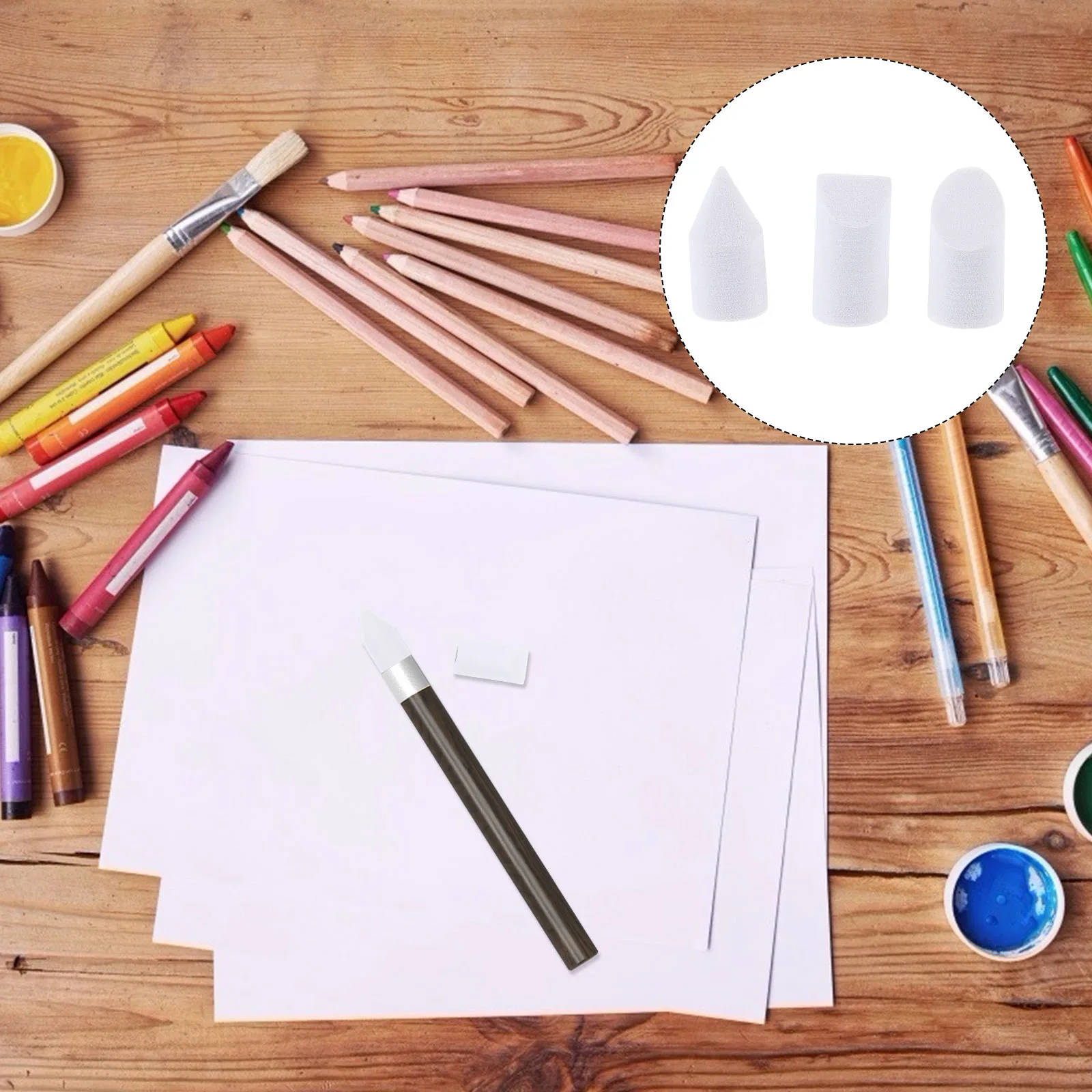 3pcs Painting Sponge Tip Blenders Accessory Replacement Heads For Artist Sketch Drawing Sketching Tools Art Beginners