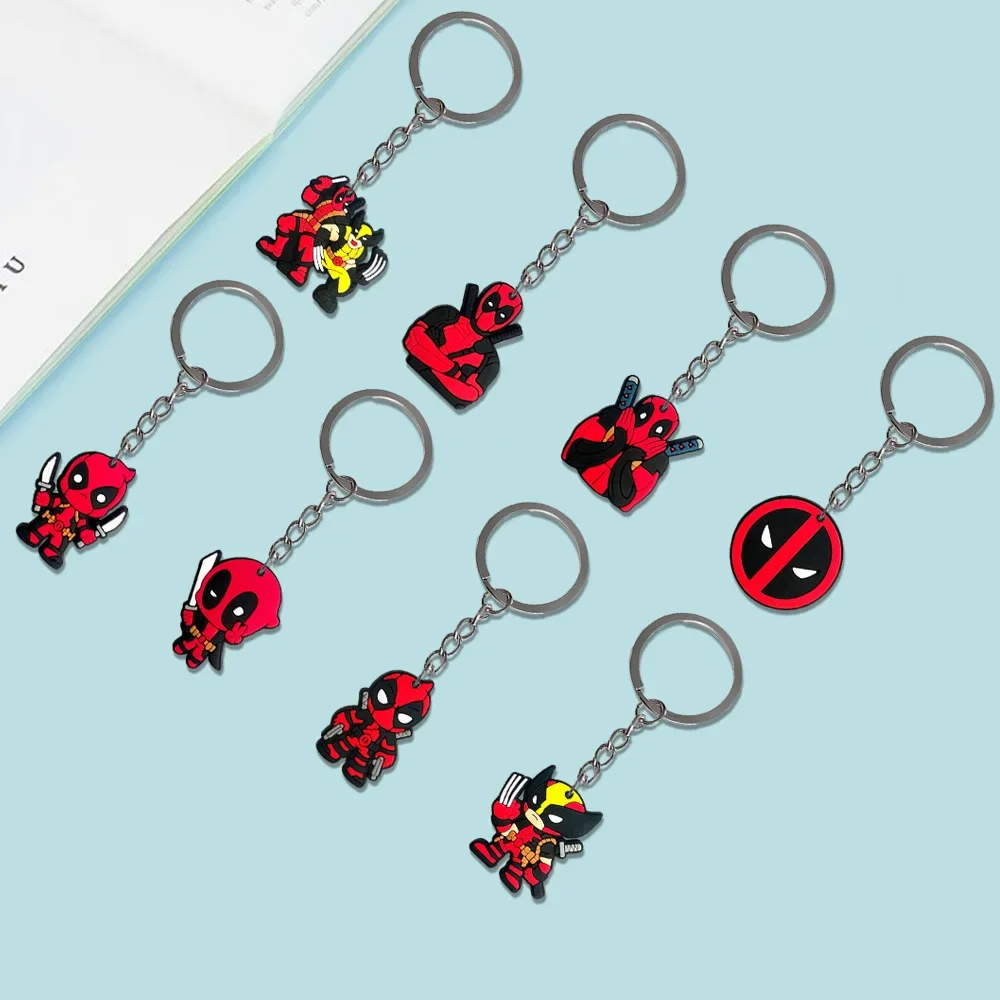 Marvel Deadpool 3 Wolverine Key Chain Pvc Soft Glue Key Chain Movie Peripheral Cartoon Car Key Decoration Buckle Accessories