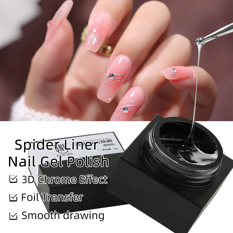 Semi-solid Drawing Gel Glue Magic Mirror Powder Spider Liner Nail Gel Polish Lamp Gel Lacquers Adhensive Glue Gel Manicures