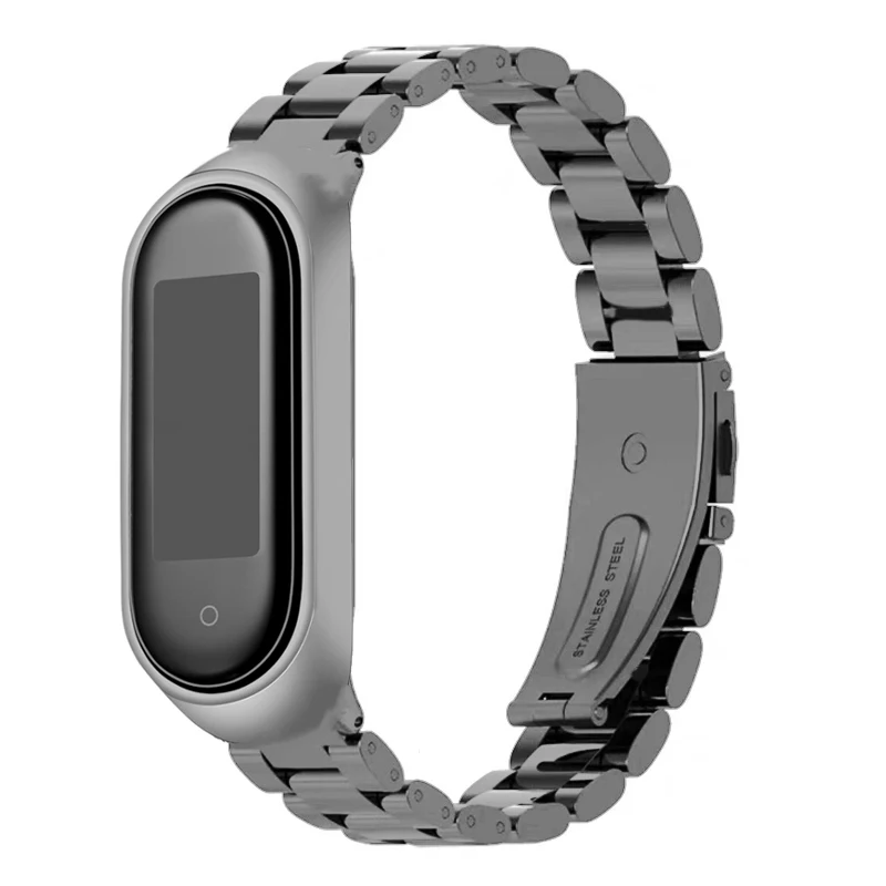 金属鋼ストラップxiaomi miバンド6 5 4 3ネジなしステンレス鋼リストバンド用miband 6 5 3 4交換ブレスレット