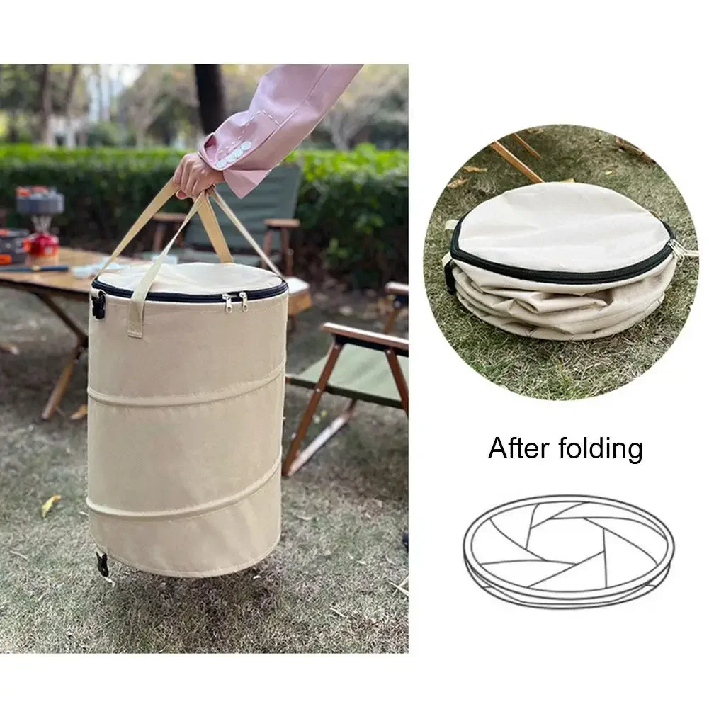 Outdoor Portable Foldable Trash Can Portable Camping Garbage Bin Home Toy Clothing Storage Yard Garden Deciduous Garbage Bag