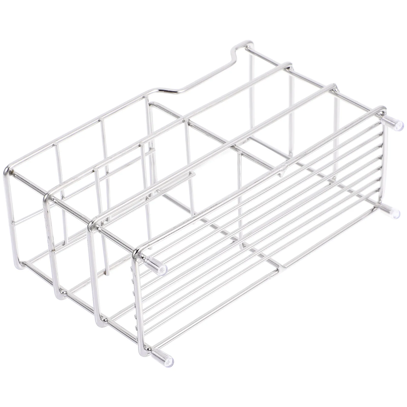 

Stainless Steel Toothbrush Holder 6 Grid Countertop Bathroom Organizer for Toothbrushes Toothpaste Razor Electric Toothbrush