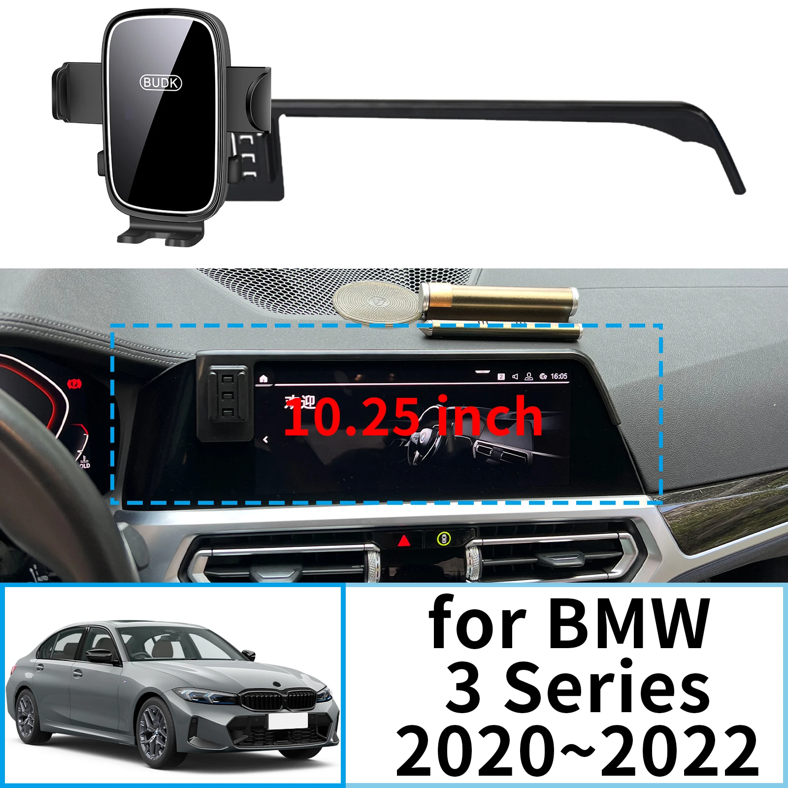 

fit for BMW 3 Series 2020 2021 2022 G20 (10.25in) Stable Clip-On Phone Holder​​ Mount Screen Base No Vibration​ Car accessoires