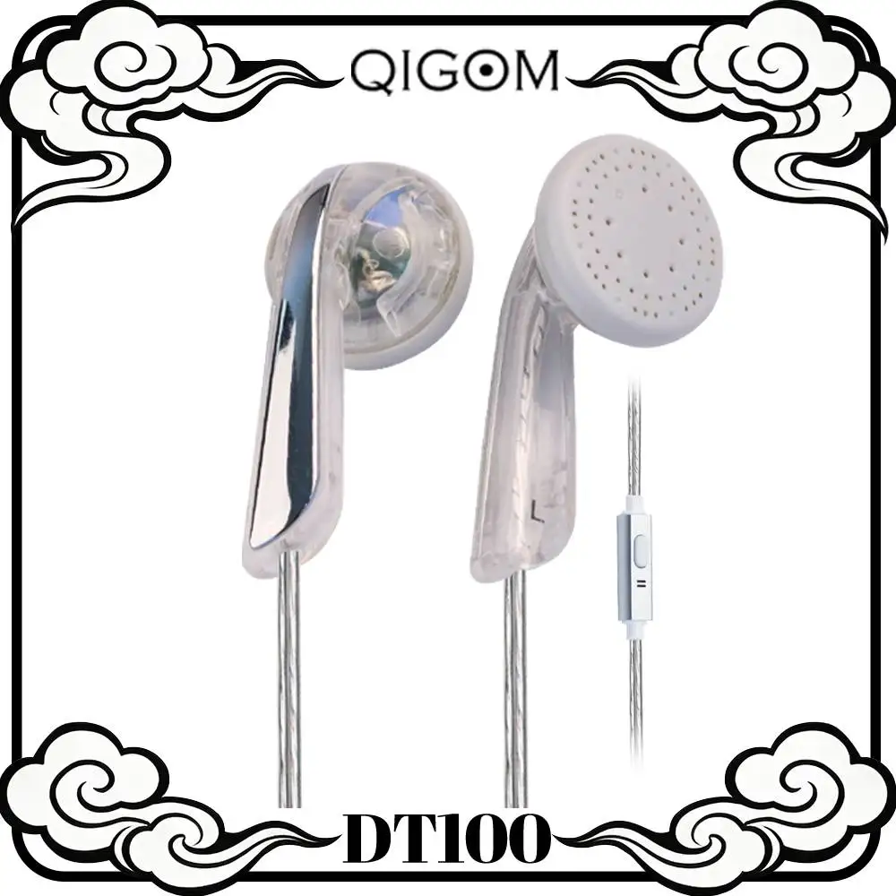 QIGOM DT100 Wired Flat-head Earphones With Microphone Vocal Version 30ohms 116dB Key Operation Headsets Earphone Type C