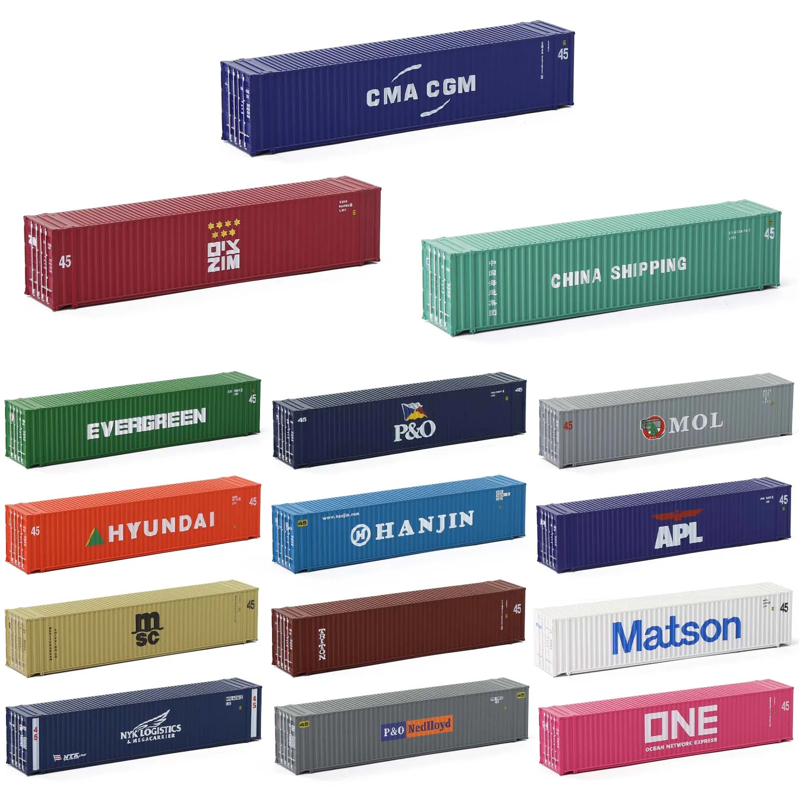 C15010 Evemodel N Scale 45ft Shipping Containers with Magnets 1:160 45' Cargo Box Model Railroad