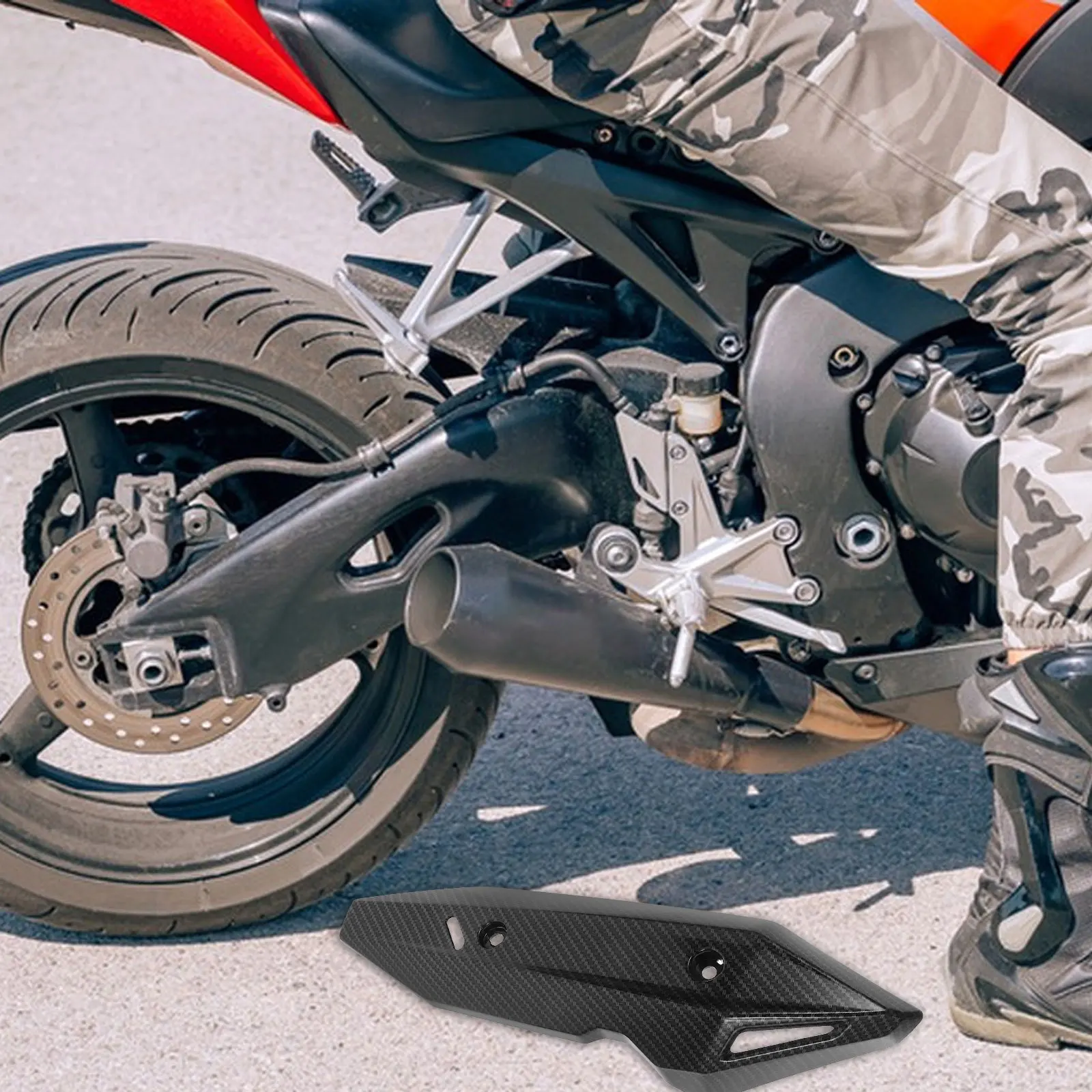 

Sturdy Motorcycle Heat Shield Cover Exhaust Insulation Protector Guard For Tailpipe Durable Wear Resistant Southeast Asia