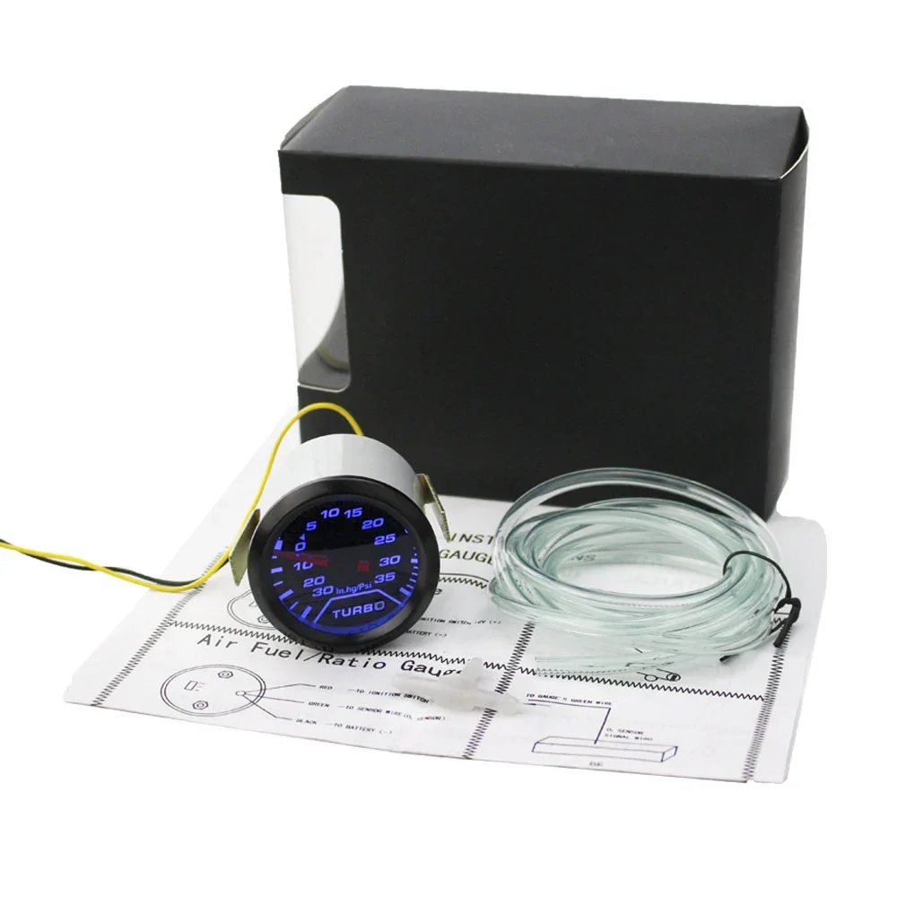 

YOMI дымовой циферблат, синий светодиодный светильник, 2 дюйма, 52 мм, автоматический датчик турбонаддува, PSI, внутренняя панель, автомобильный счетчик