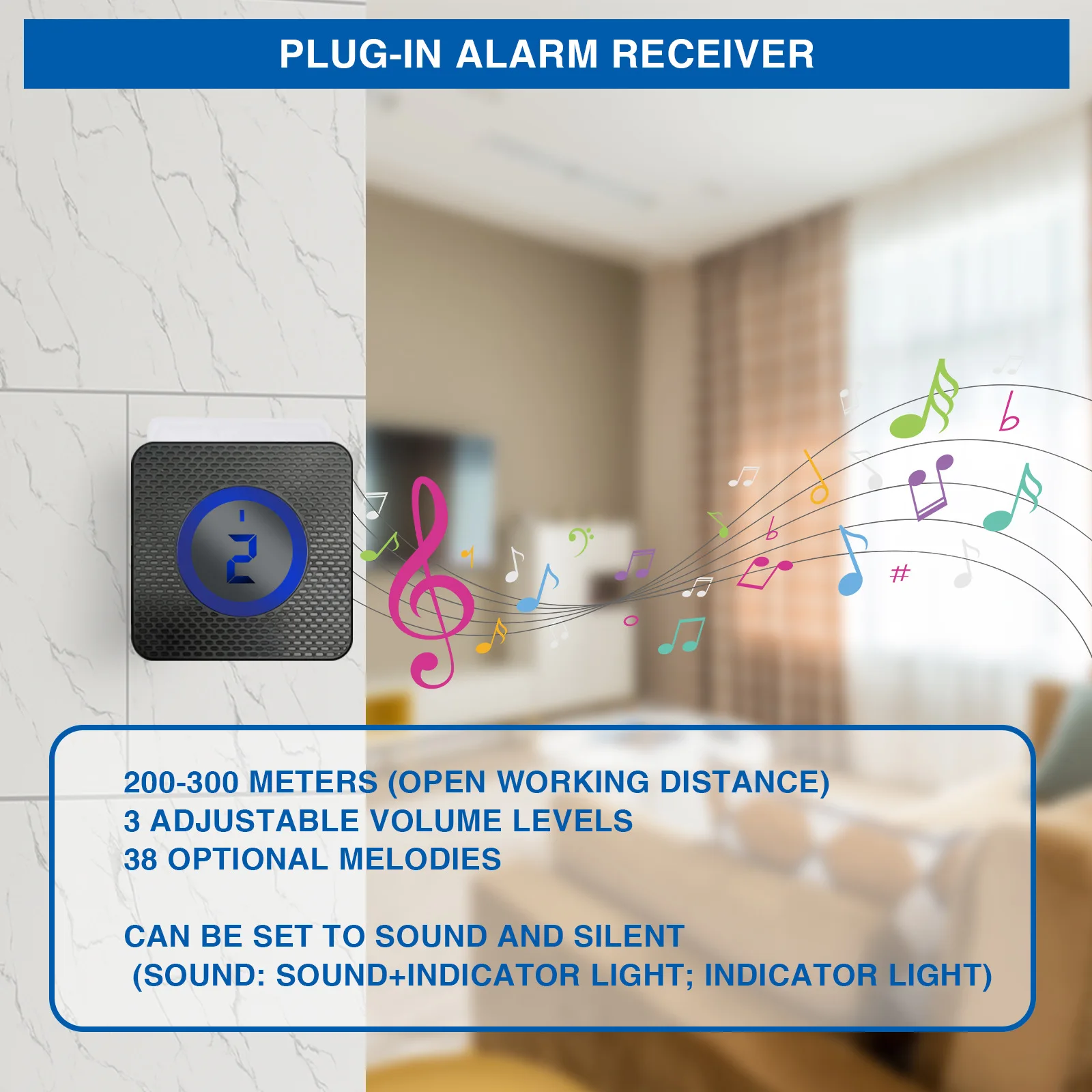 Imagem -04 - Welcome Doorbell Home Security Alarm Button Door Ring Opcional de Longa Distância Energia Solar ue Eua uk Plug