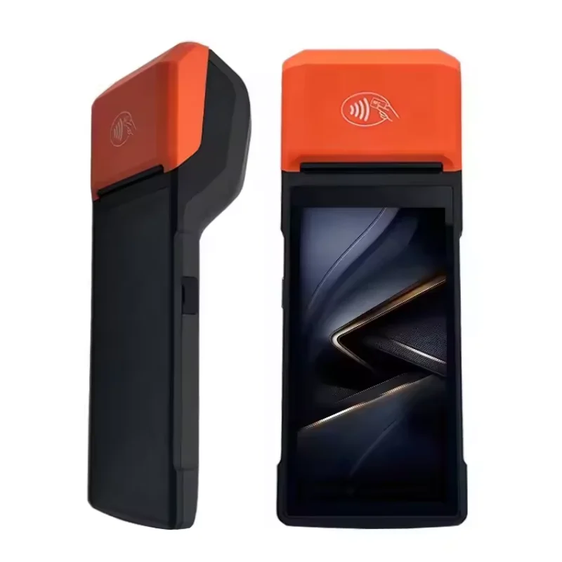 H10S شاشة 5.5 بوصة تعمل باللمس Android 13 OS محطة نقاط البيع المحمولة المحمولة مع طابعة الإيصالات الحرارية #5