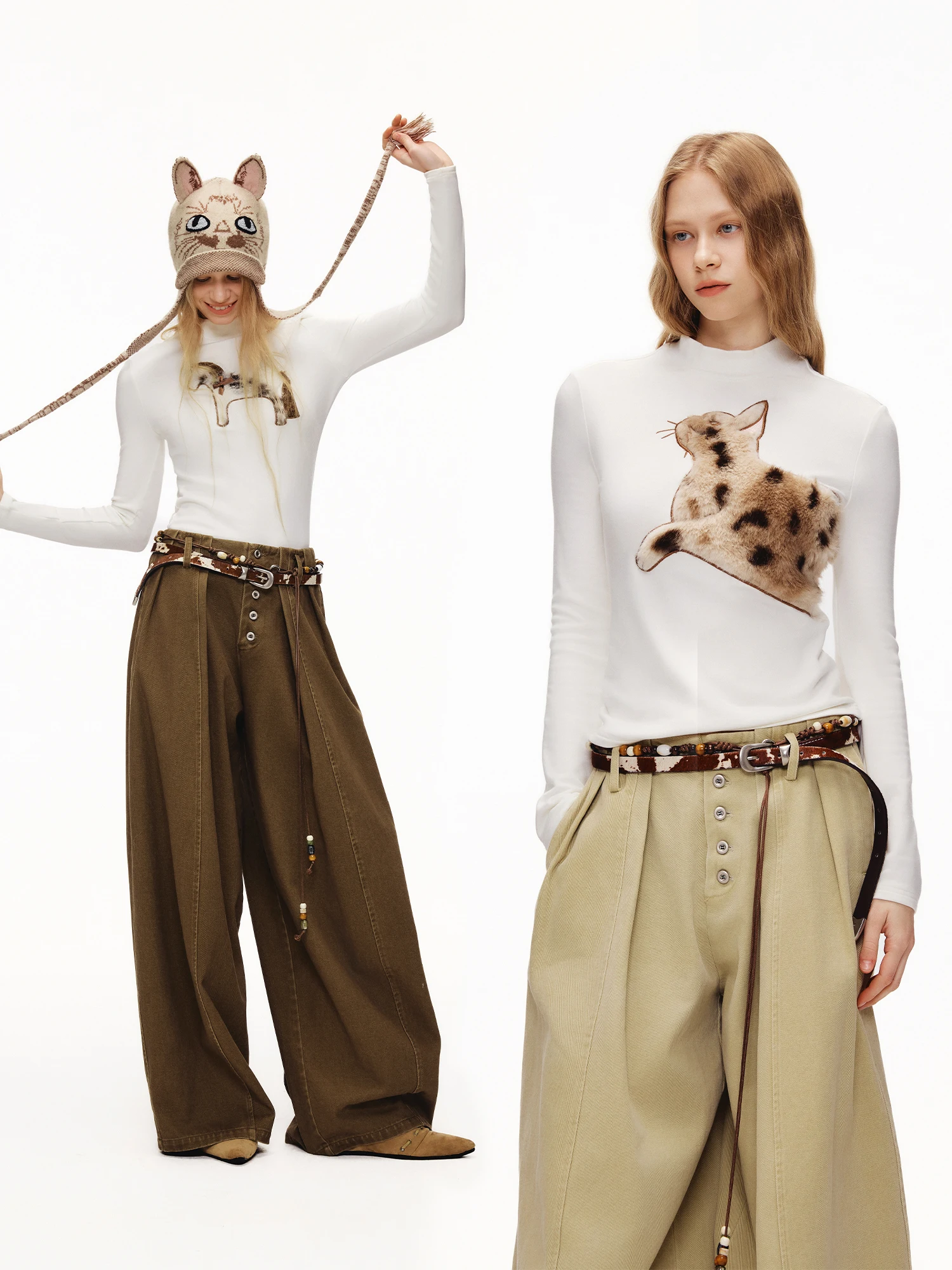 

Женская приталенная повседневная блузка с высоким воротником и лоскутным узором Outthe Blue Fce, длинный рукав, для повседневной носки и работы