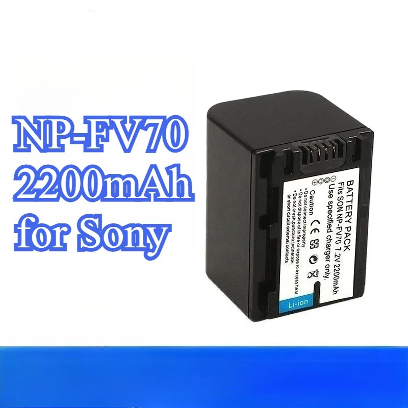 2200 mAh Ersatzakku für Sony NP-FV70, kompatibel mit FDR-AX40 AX45 AX60 DEV-3 DEV-5 DEV-50 Camcorder