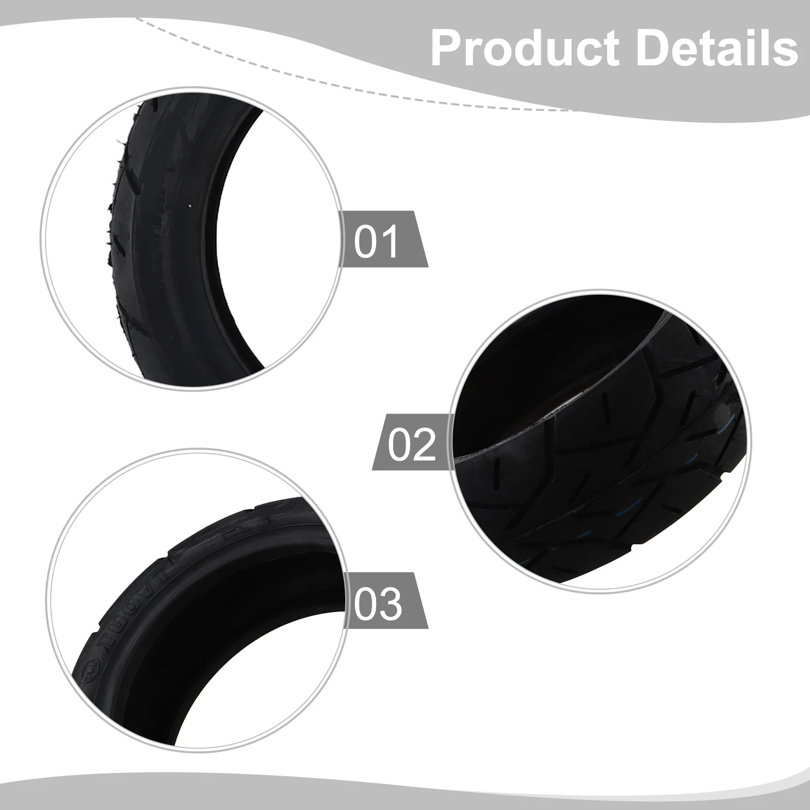 

Karting Vacuum Road Tire Tubeless Tire Black Long Service Life Not Easy To Deform Rubber Wearp-Resistant For Electric Scooter